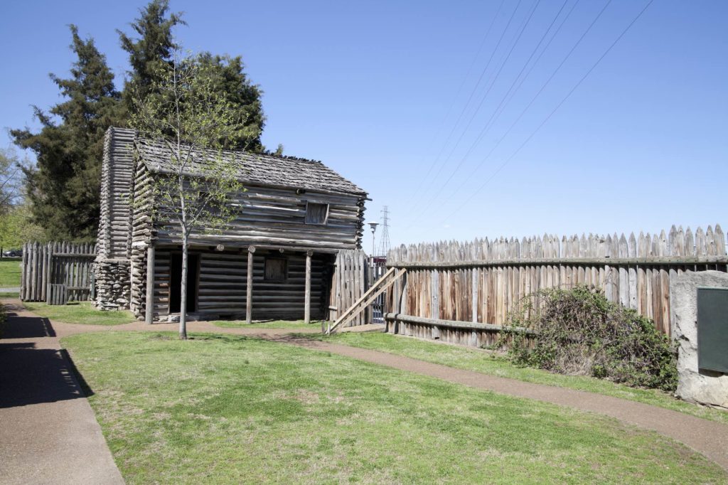 Log cabin in Fort Nashborough in Nashville