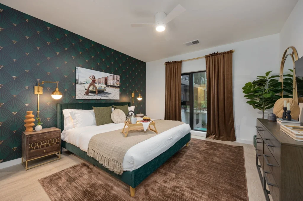 Luxury bedroom at The Hyve condo rentals in Nashville