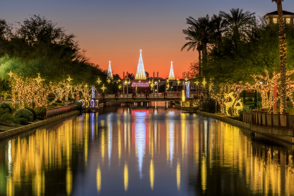 Scottsdale Waterfront Decorated for Christmas